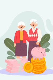 老年人养老概念矢量插画