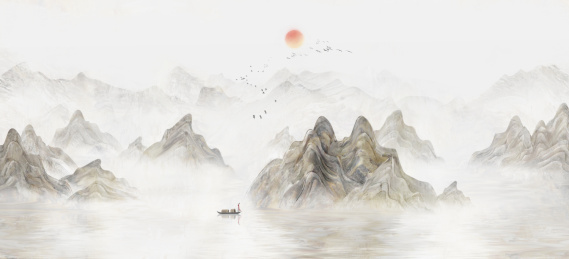   新中式抽象山水画