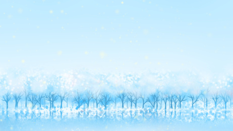 雪中的一片银白树木手绘插画