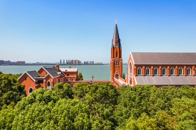 江苏苏州独墅湖城市航拍风光
