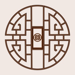 矢量图圆形边框花式中式窗