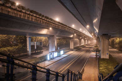 安徽合肥城市高架桥夜景风光