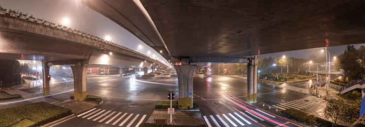 安徽合肥城市高架桥夜景风光