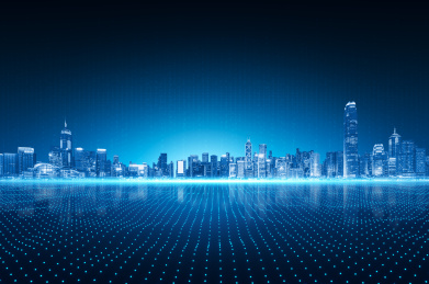 中国香港科技光线城市建筑背景