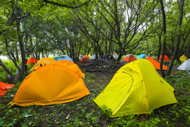 北京门头沟十里坪草甸上的帐篷