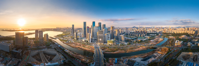中国深圳市前海自贸区航拍全景图 