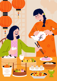 朋友聚会吃美食