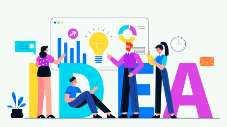 商务人物字母创意拼接