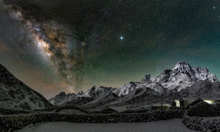 尼泊尔雪山星空