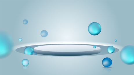 蓝色玻璃珠组合效果 矢量抽象风格背景