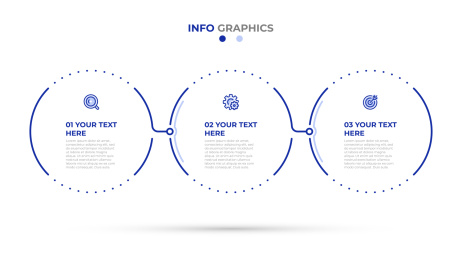 简约蓝点线造型信息图表