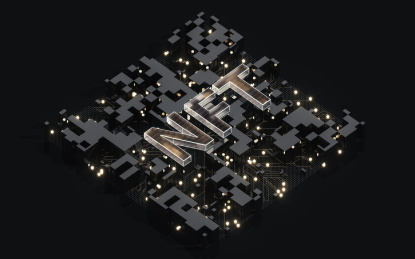 NFT数字版权概念 3D渲染