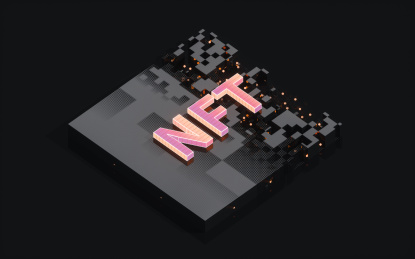 NFT数字版权概念 3D渲染