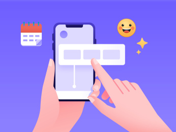 双手持智能手机操作应用程序界面扁平矢量插