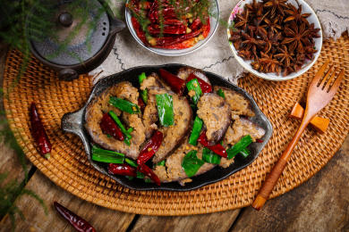 中餐特色美食小吃猪血圆子
