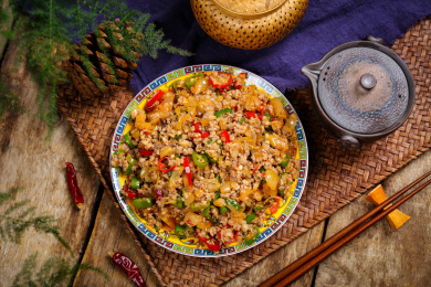 中餐特色美食菜肴荞头炒肉末
