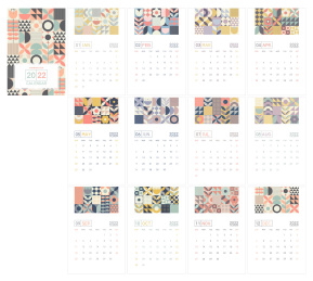 纳维亚几何风格2022年日历