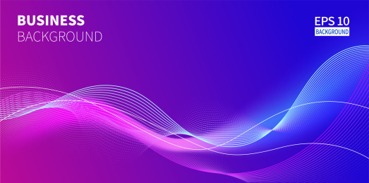 紫色蓝色渐变曲线商务科技感大数据矢量背景