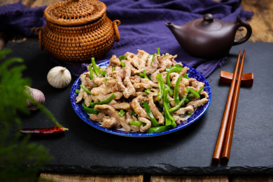 快餐外卖美食菜肴小炒青椒肉丝