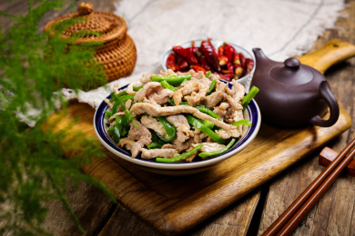 快餐外卖美食菜肴小炒青椒肉丝