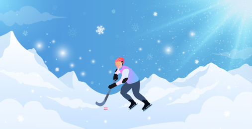 冰球运动竞技项目冬奥运矢量插画