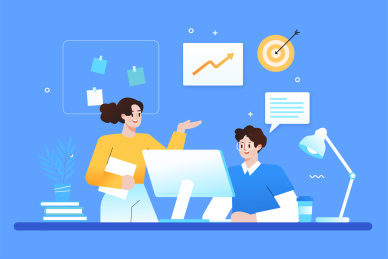 会议办公讨论插画