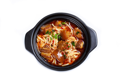 早餐小吃红烧肉焖面