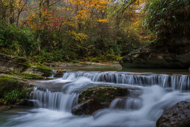 中国四川巴中市南江县光雾山大坝景区风光