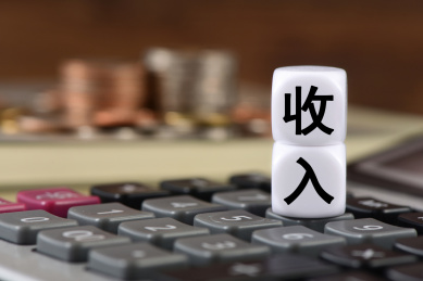 计算器上的文字积木收入