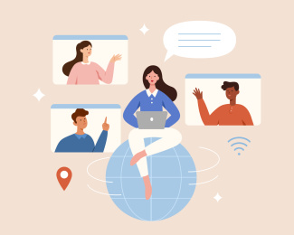 与国外分部同事进行视频会议