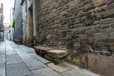 中国广东省广州市番禺区沙湾古镇巷子