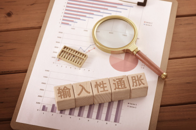 图表上的文字积木输入性通胀