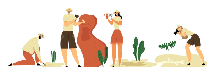 考古学家插画素材