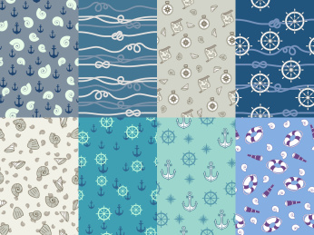 航海绳结多种背景图案创意设计插图