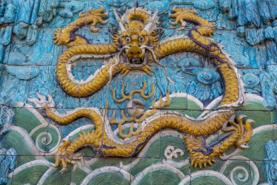 北京故宫九龙壁局部 