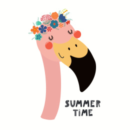 高雅红鹤享受夏日插图