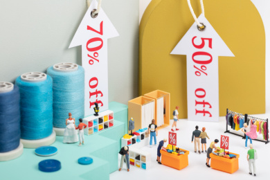 微缩创意促销服装零售纺织业买衣服购物人群