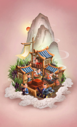 五个小人在制作古方红糖