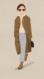 女性街拍服饰插画