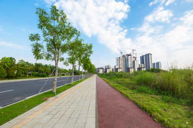 红色人行道走廊