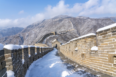 冬雪北京慕田峪长城自然风光