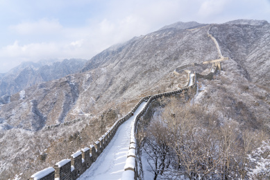 冬雪北京慕田峪长城自然风光