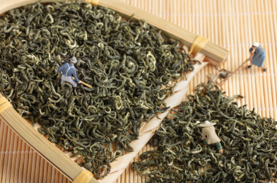 微缩创意碧螺春毛峰绿茶茶叶与茶农