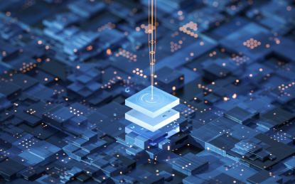 科技感电路与芯片3d渲染