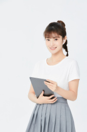 使用Pad的女生形象