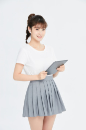 使用Pad的女生形象