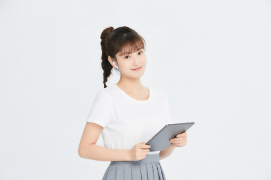 使用Pad的女生形象
