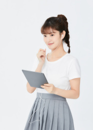 使用Pad的女生形象