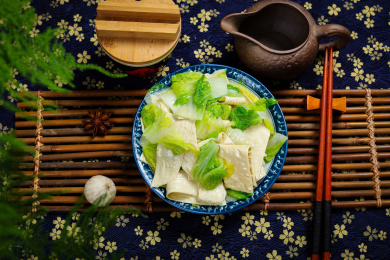 家常菜白菜炒豆腐皮