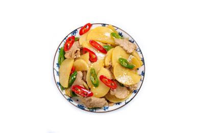 小炒肉片水萝卜